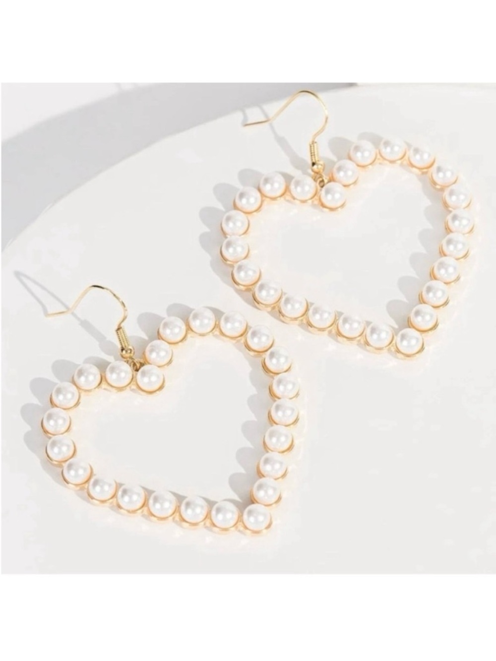 🆕- Pearl Love Heart Hook Drop Earrings